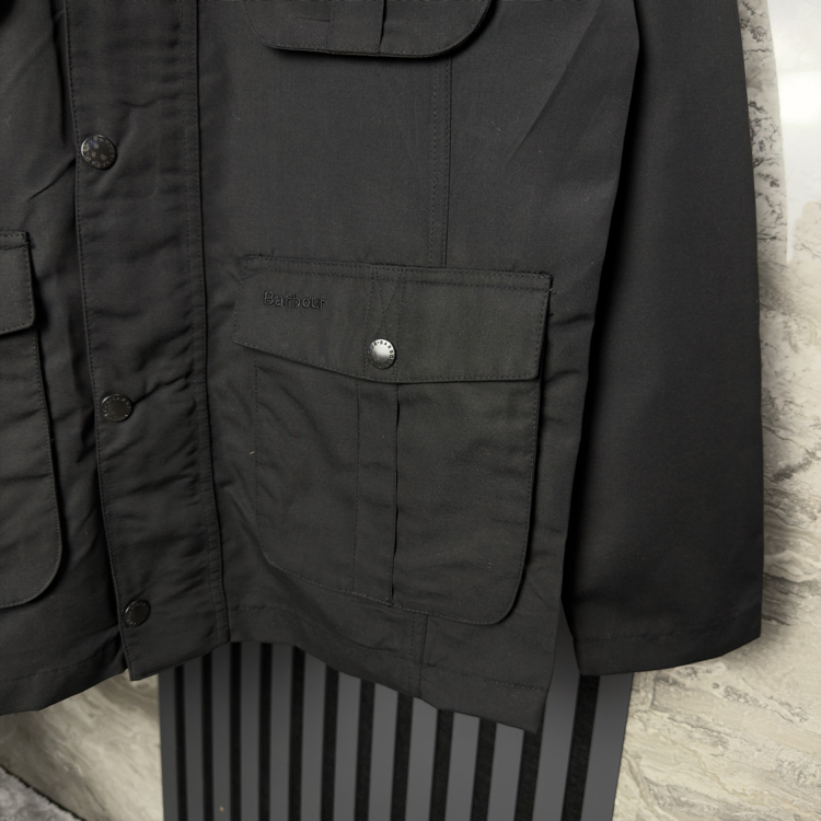 Barbour İthal Premium Kadife Yaka Mont (siyah)