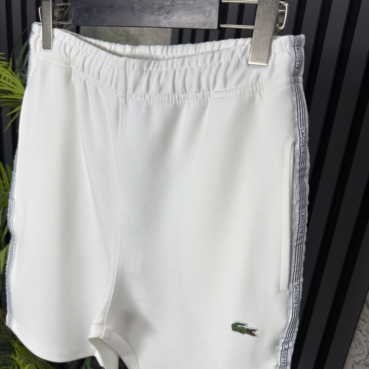 Lacoste Pike Kumaş Şeritli Günlük Şort (beyaz)