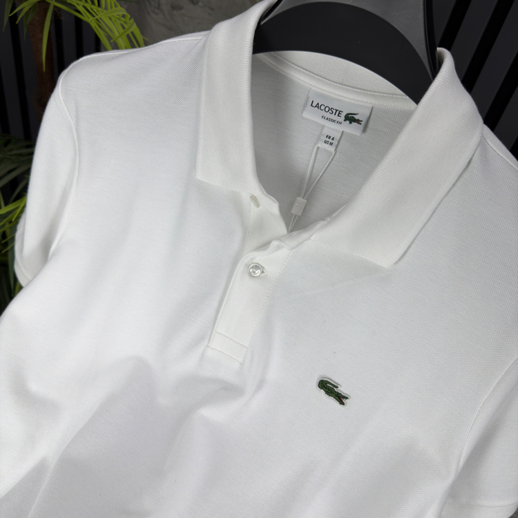 Lacoste Basic Pike Kumaş Polo Yaka (beyaz) 