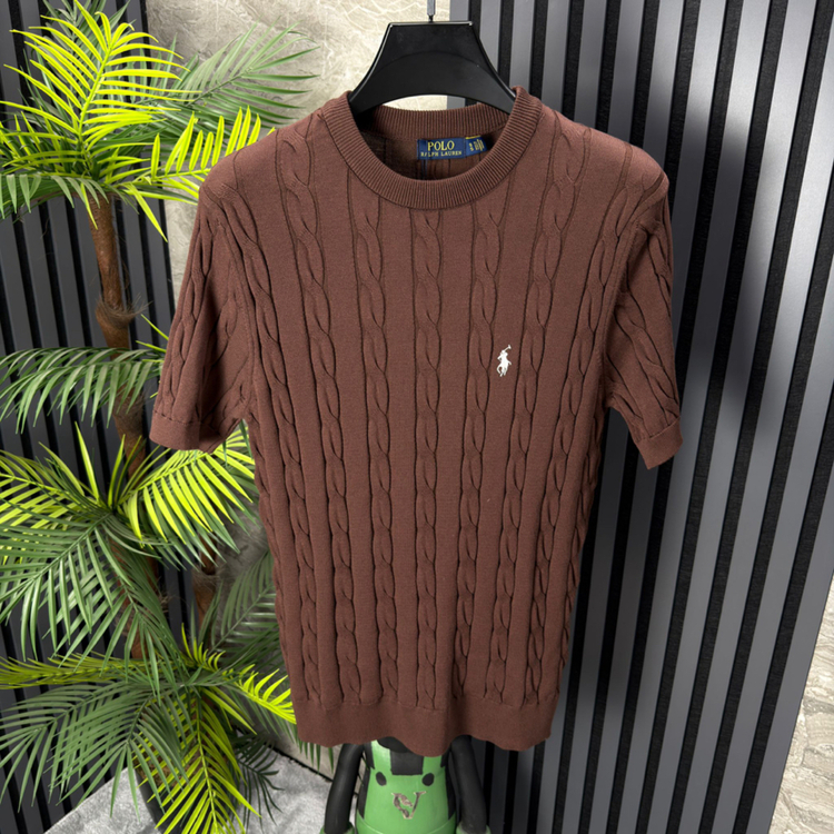 Polo Ralplouren Örme Triko Tshirt (Kahverengi)