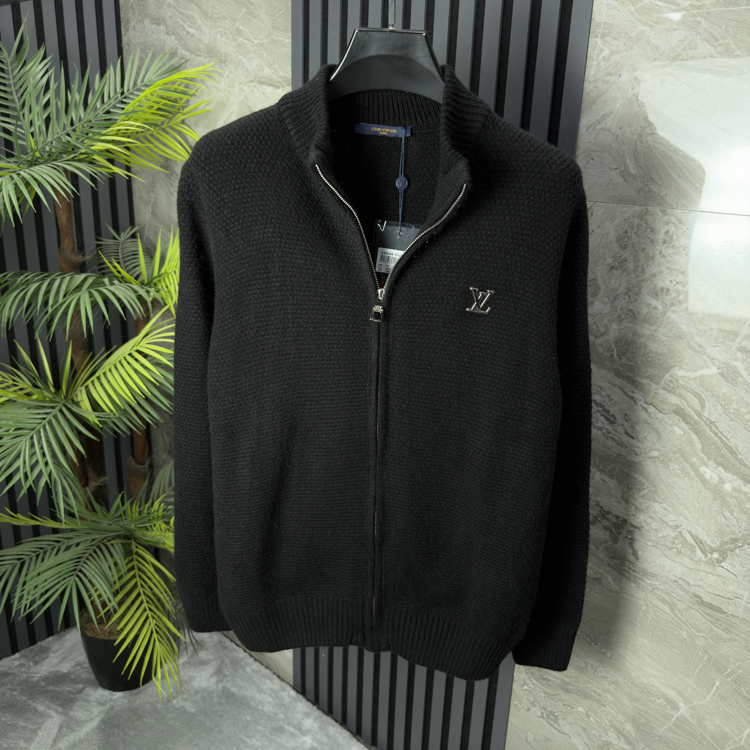 Louis Vuitton Tam Fermuarlı Triko (siyah)