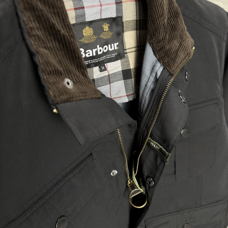 Barbour İthal Premium Kadife Yaka Mont (siyah)