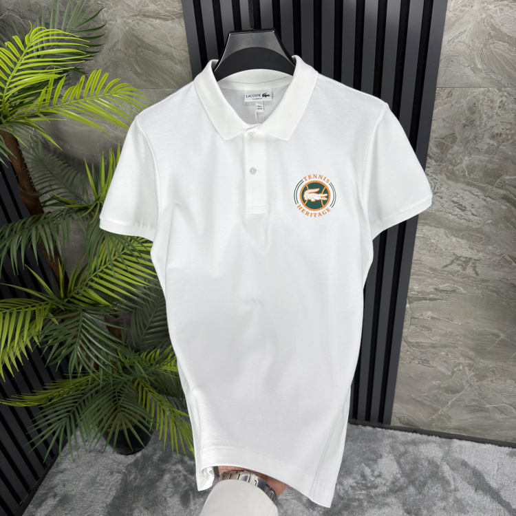 Lacoste Pike Kumaş Polo Yaka (Beyaz)