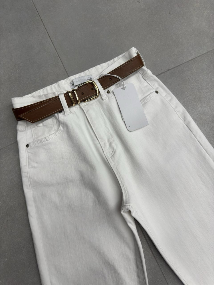 Kemerli Denim Ekru