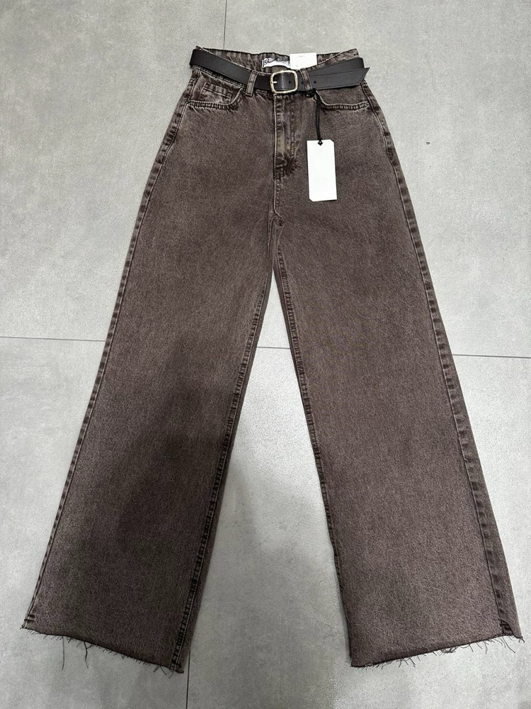Kahve Wıde Leg Kemerli