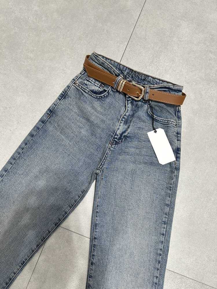Kemerli Denim Açık mavi