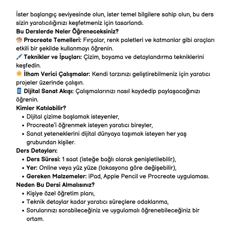 Procreate ile Çizim Dersi