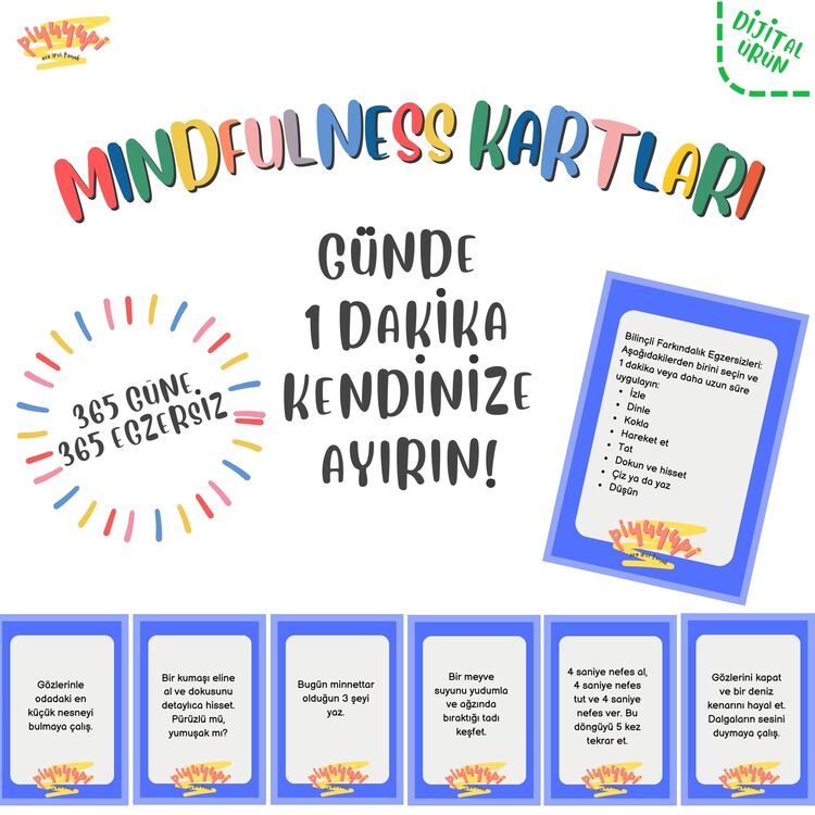 Bilinçli Farkındalık (mindfulness) Kartları 