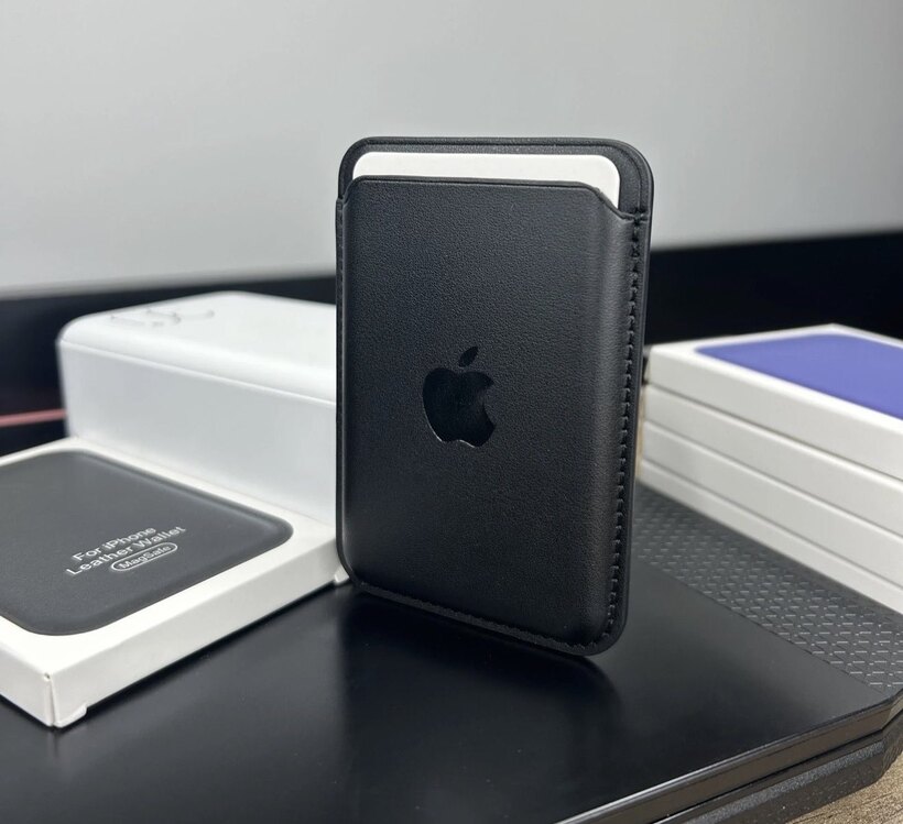 Apple MagSafe Özellikli Deri Cüzdan - Siyah