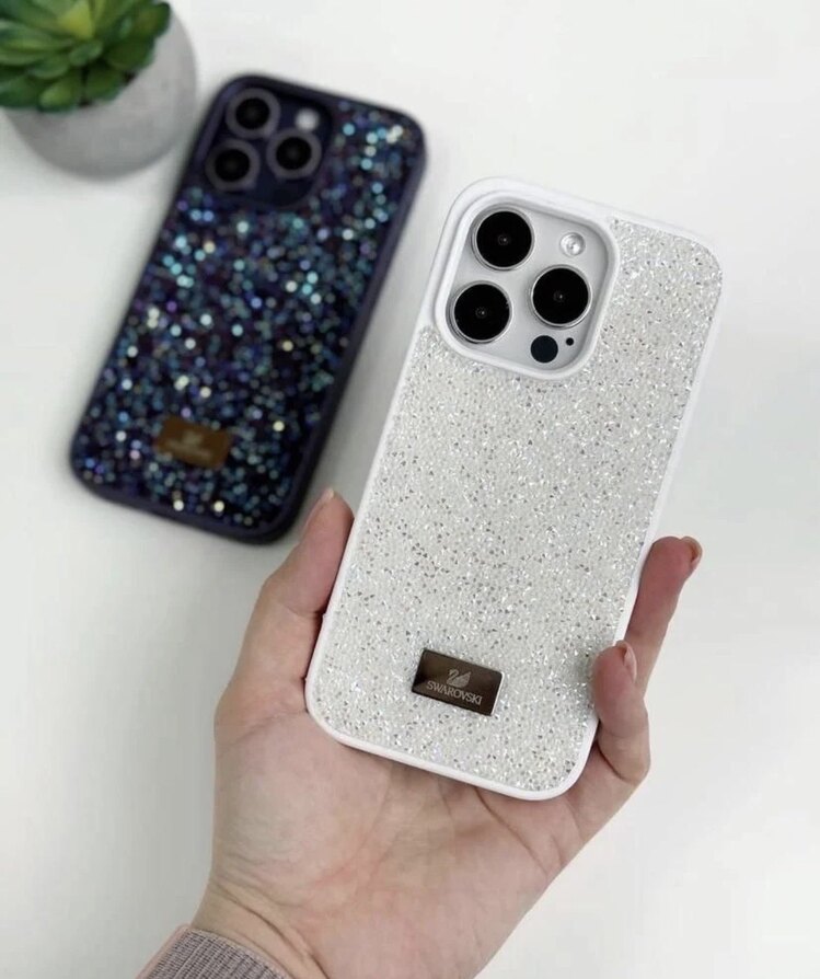 İPhone Swarovski Taşlı Kılıf - Beyaz
