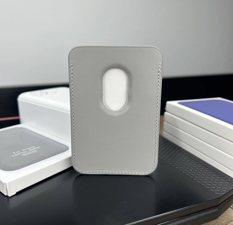 Apple MagSafe Özellikli Deri Cüzdan - Naturel Titanyum