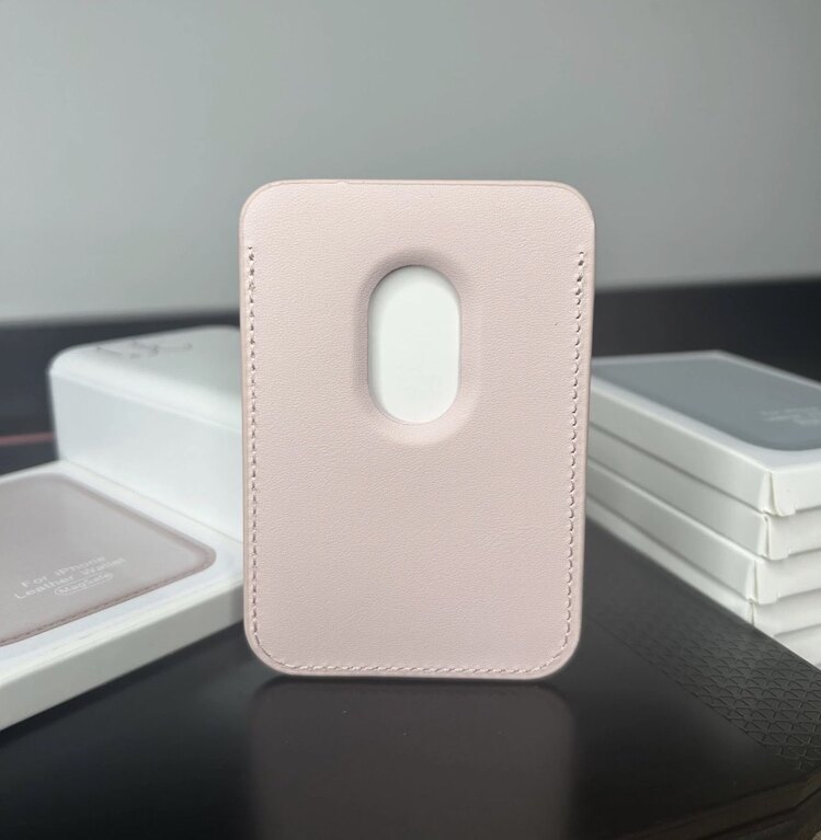 Apple MagSafe Özellikli Deri Cüzdan -Kum Pembe