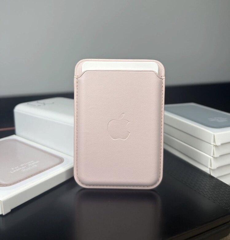 Apple MagSafe Özellikli Deri Cüzdan -Kum Pembe