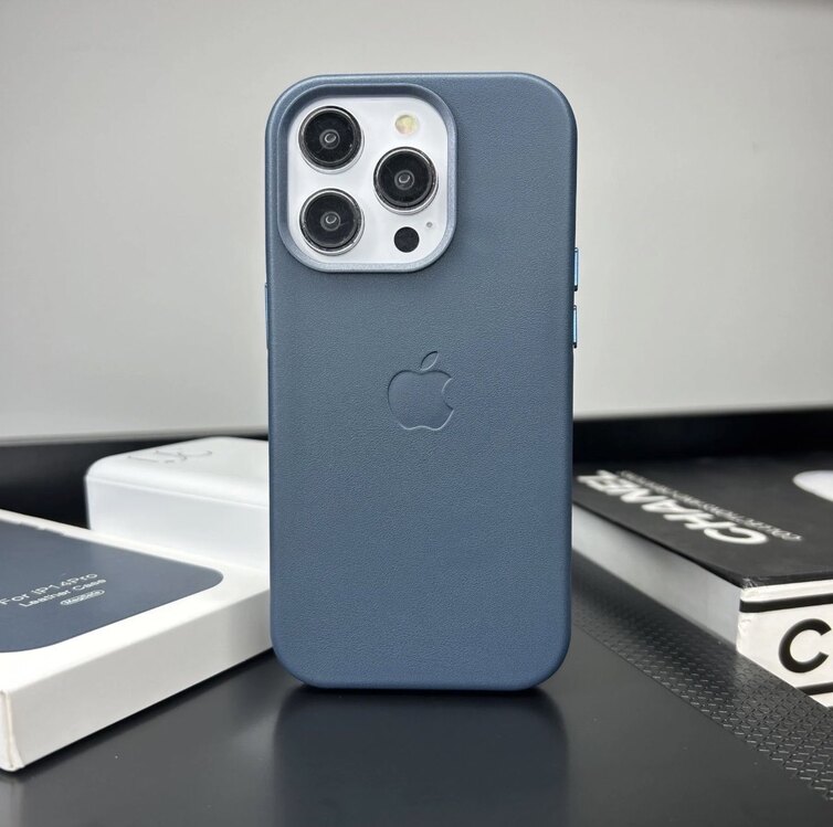 Apple MagSafe Özellikli Deri Kılıf - Baltık Mavisi