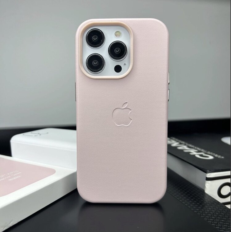 Apple MagSafe Özellikli Deri Kılıf -Kum Pembe