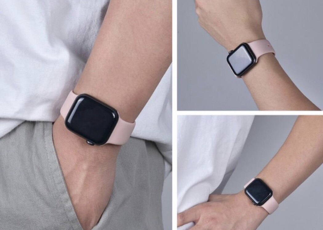 Apple Watch Silicon Kordon - Kum Pembe