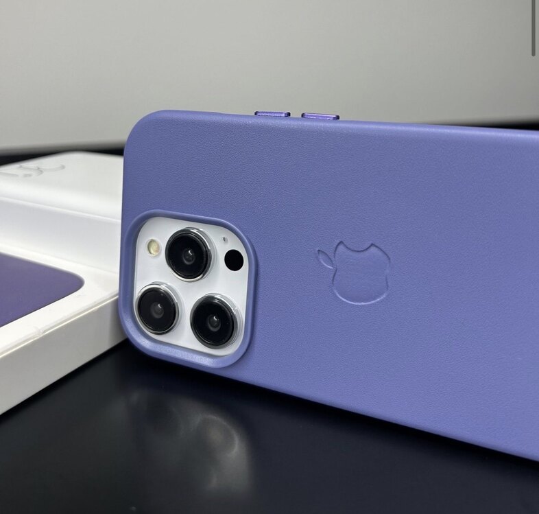 Apple MagSafe Özellikli Deri Kılıf - Lila