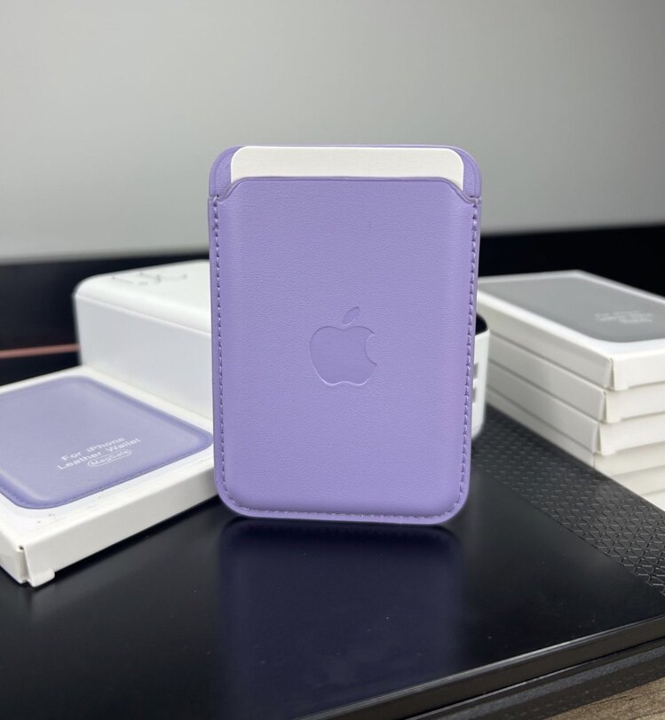 Apple MagSafe Özellikli Deri Cüzdan -Lila