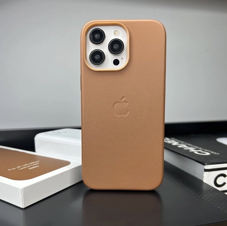 Apple MagSafe Özellikli Deri Kılıf - Kahverengi