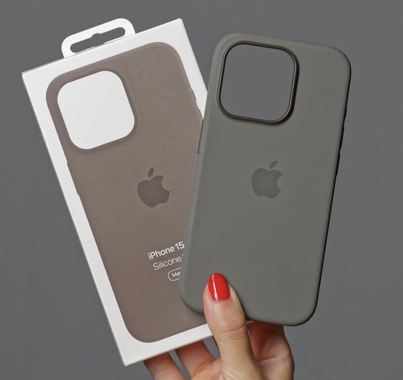 İPhone MagSafe Özellikli Slicon Kılıf-Naturel Titanyum