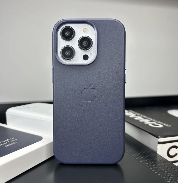 Apple MagSafe Özellikli Deri Kılıf - Gece Mavisi
