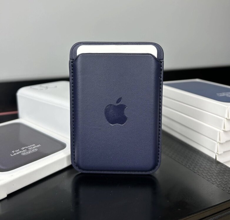 Apple MagSafe Özellikli Deri Cüzdan - Gece Mavisi