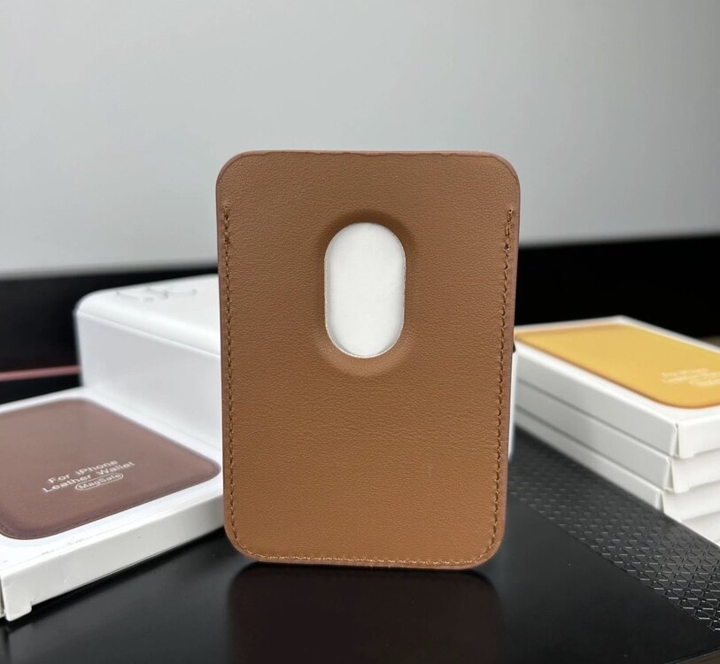 Apple MagSafe Özellikli Deri Cüzdan -Kahverengi