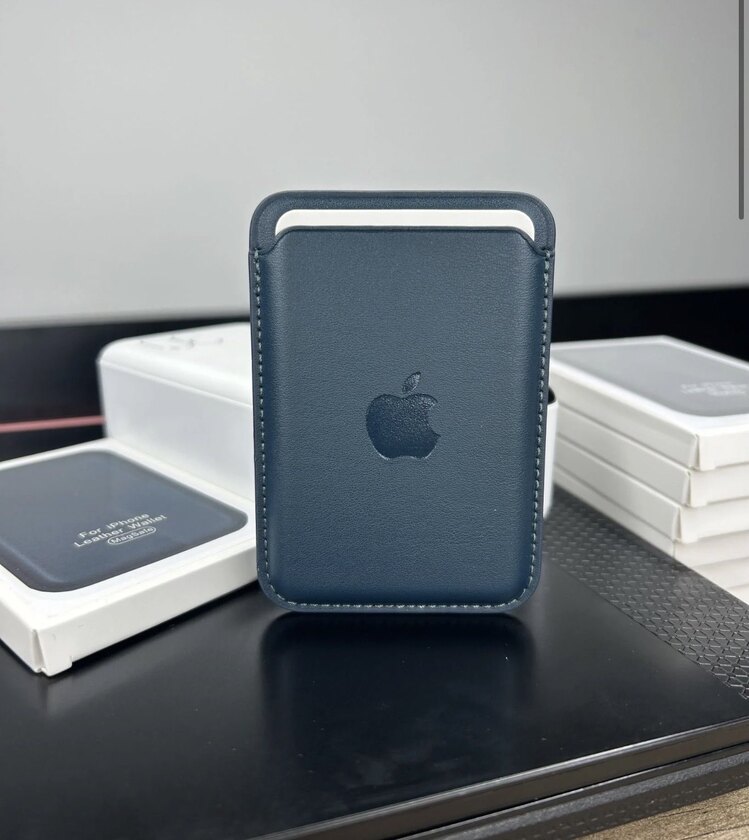 Apple MagSafe Özellikli Deri Cüzdan-Petrol Yeşili