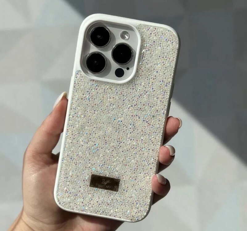 İPhone Swarovski Taşlı Kılıf - Beyaz