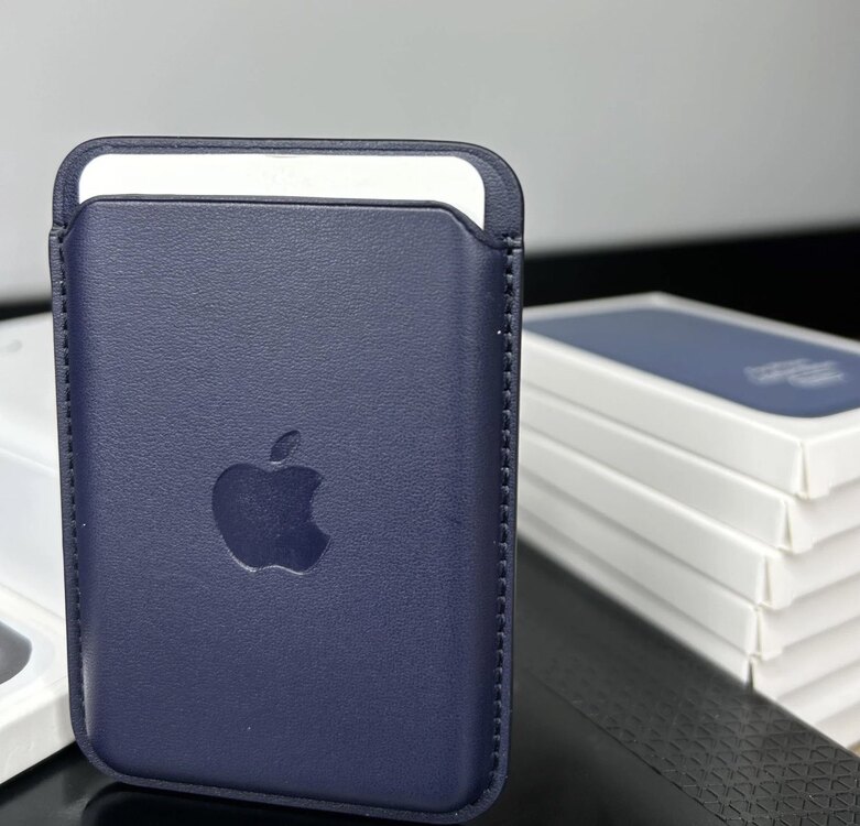 Apple MagSafe Özellikli Deri Cüzdan - Gece Mavisi