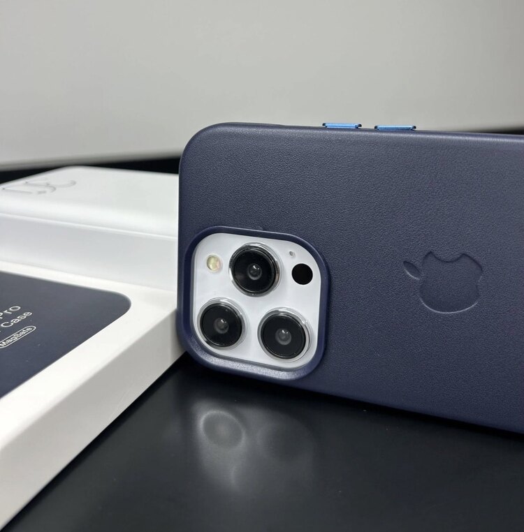 Apple MagSafe Özellikli Deri Kılıf - Gece Mavisi