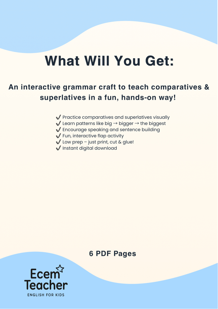 Comparatives & Superlatives Activity | Interactive Flower Craft 