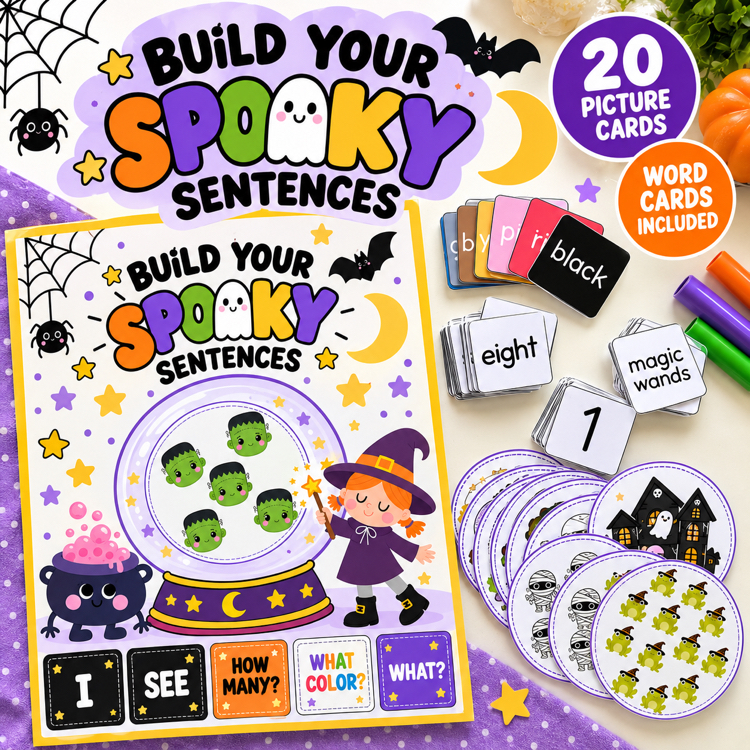 Halloween Sentence Building Activity | Build Your Spooky Sentences 