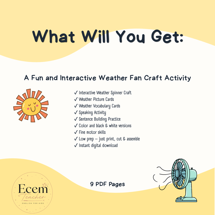 Weather Spinner Craft | What’s the Weather Like? Speaking Activity