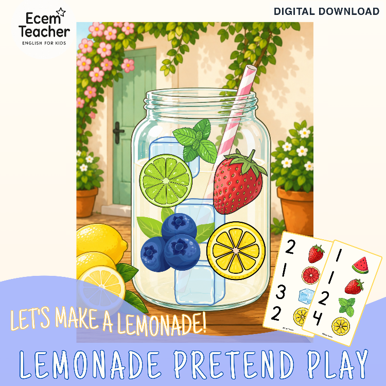 3D Lemonade Pretend Play | ESL Counting Activity