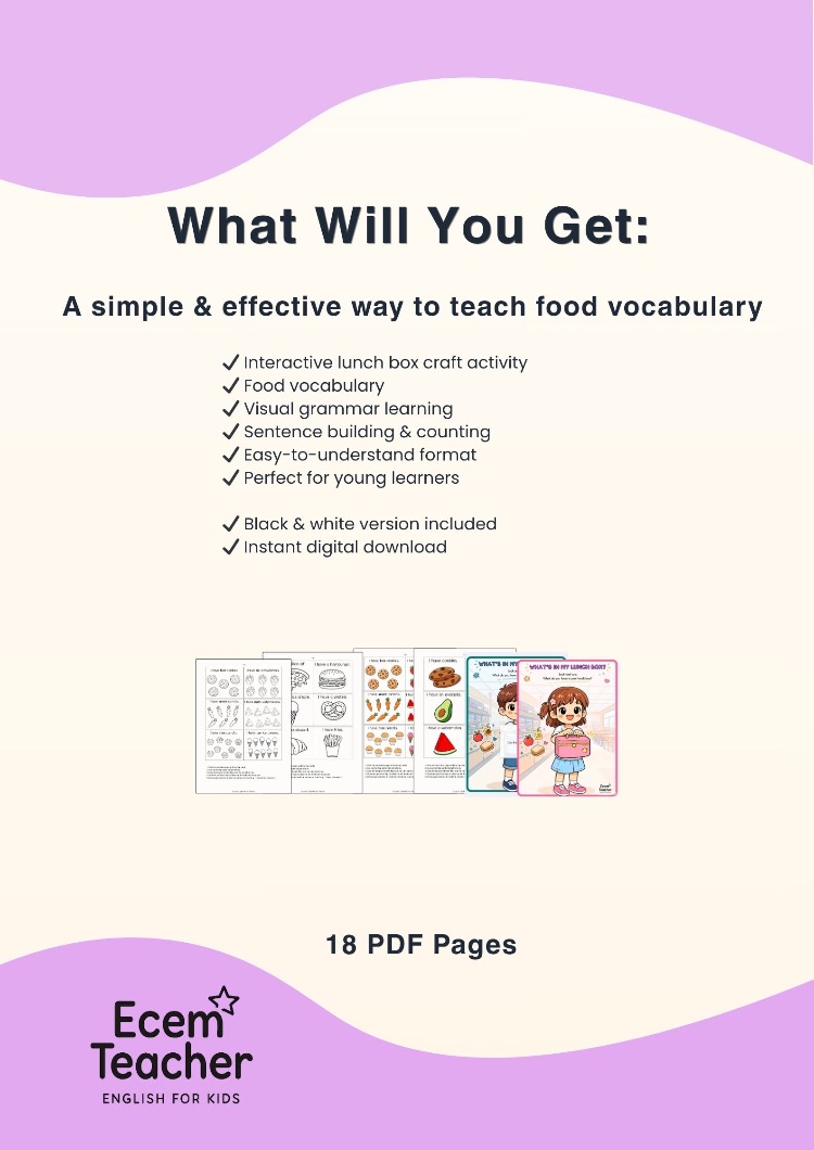 What's In My Lunch Box? Speaking Activity | ESL Food Vocabulary 