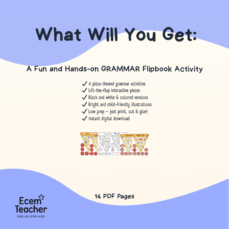 Grammar Pizza | Lift-the-Flap Activities | ESL Grammar Activity