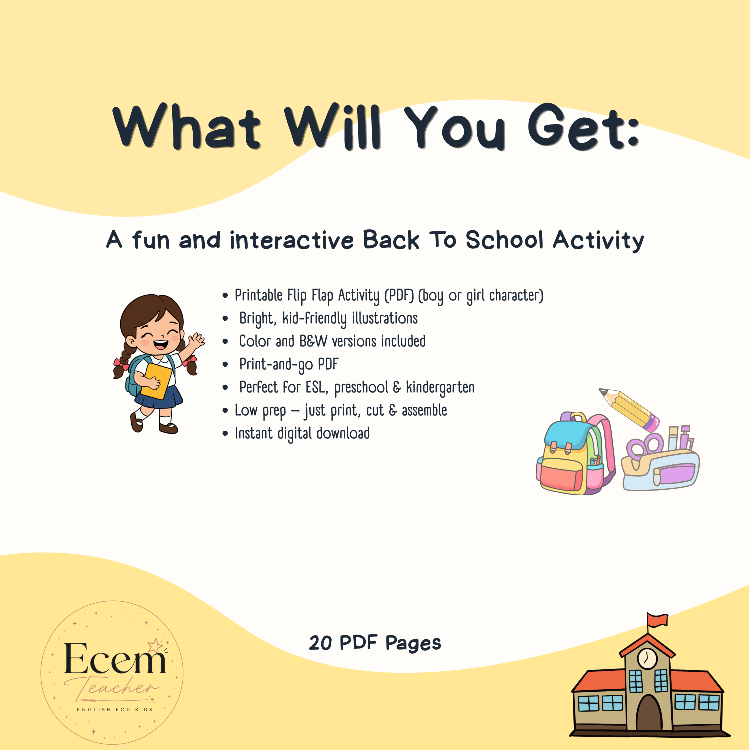 What Can You See? Flip Flap Activity | Preschool ESL Printable | Interactive Speech & Vocabulary