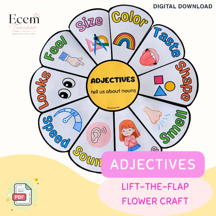 Adjectives Flower Craft – Interactive Grammar Activity