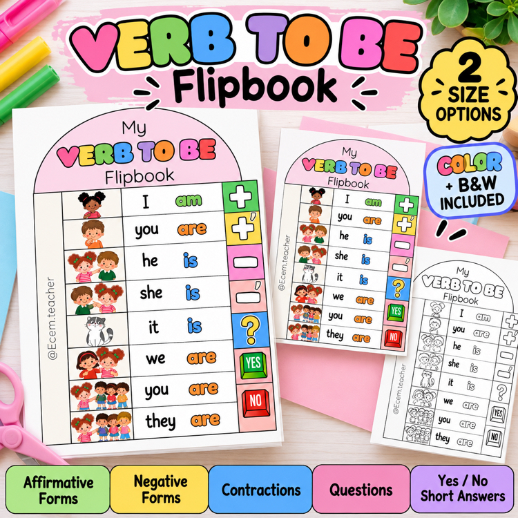 Verb to Be Flipbook | Interactive ESL Grammar Activity