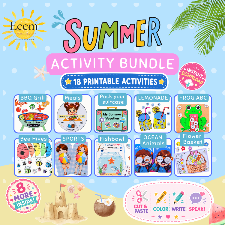Summer Activity Bundle | 18 Printable Activities for Kids