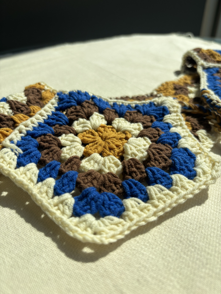 Hand-Knitted Color Block Collar