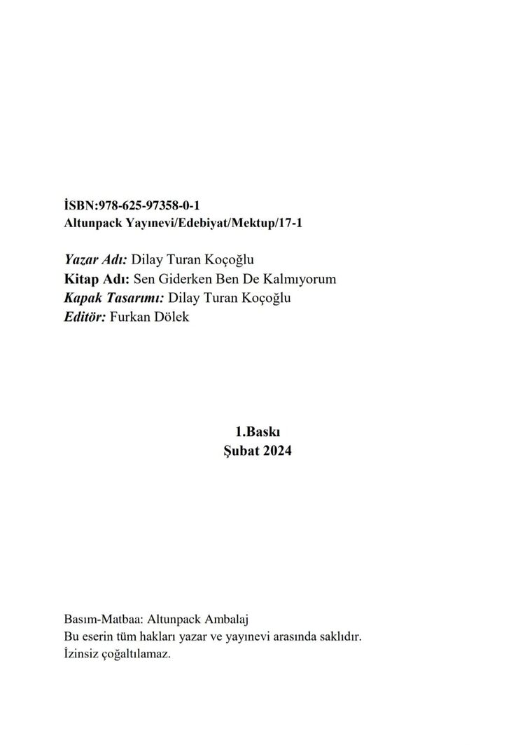 Sen Giderken Ben De Kalmıyorum - Dilay Turan Koçoğlu