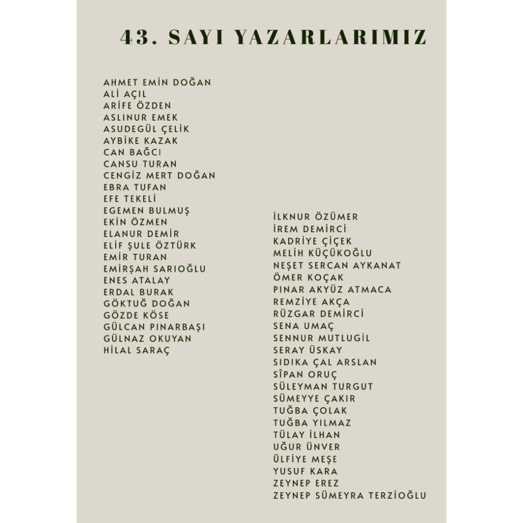 Numara doksan 43. Sayı