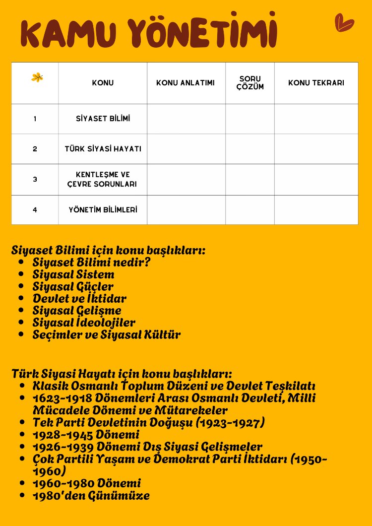 KPSS A GRUBU TAKİP ÇİZELGESİ 
