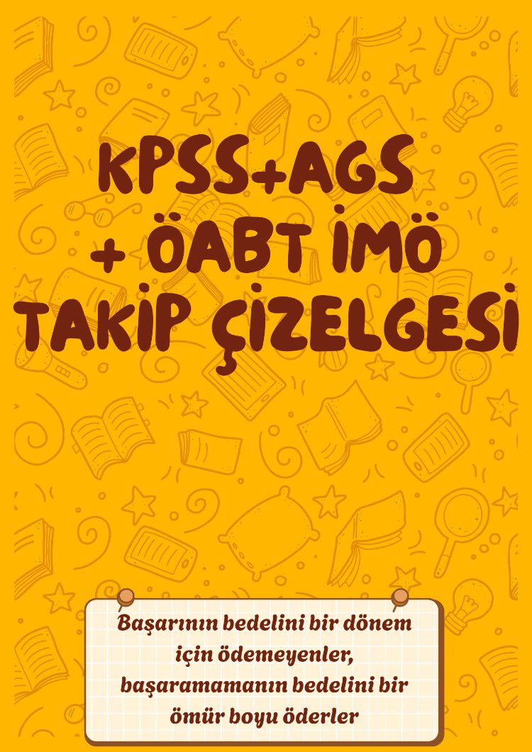 ÖABT İLKÖĞRETİM MATEMATİK ÖĞRETMENLİĞİ +KPSS + AGS TAKİP ÇİZELGESİ 