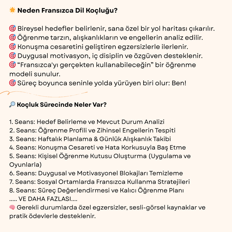 Fransızca Dil Koçluğu (Aylık)