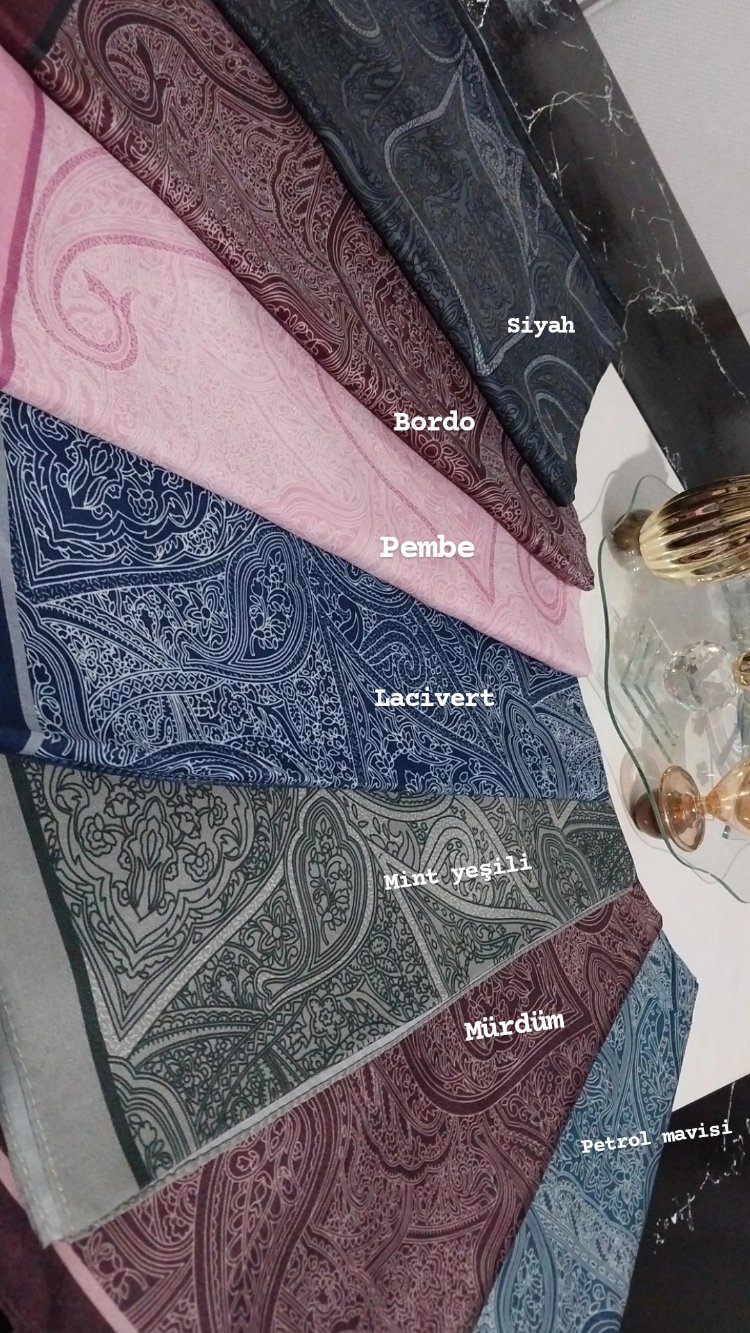 etnik desenli soft şal siyah