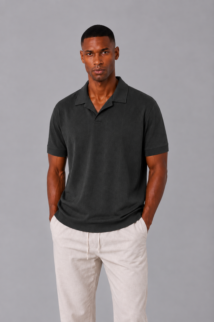 Essential Polo Yaka Örme T-Shirt