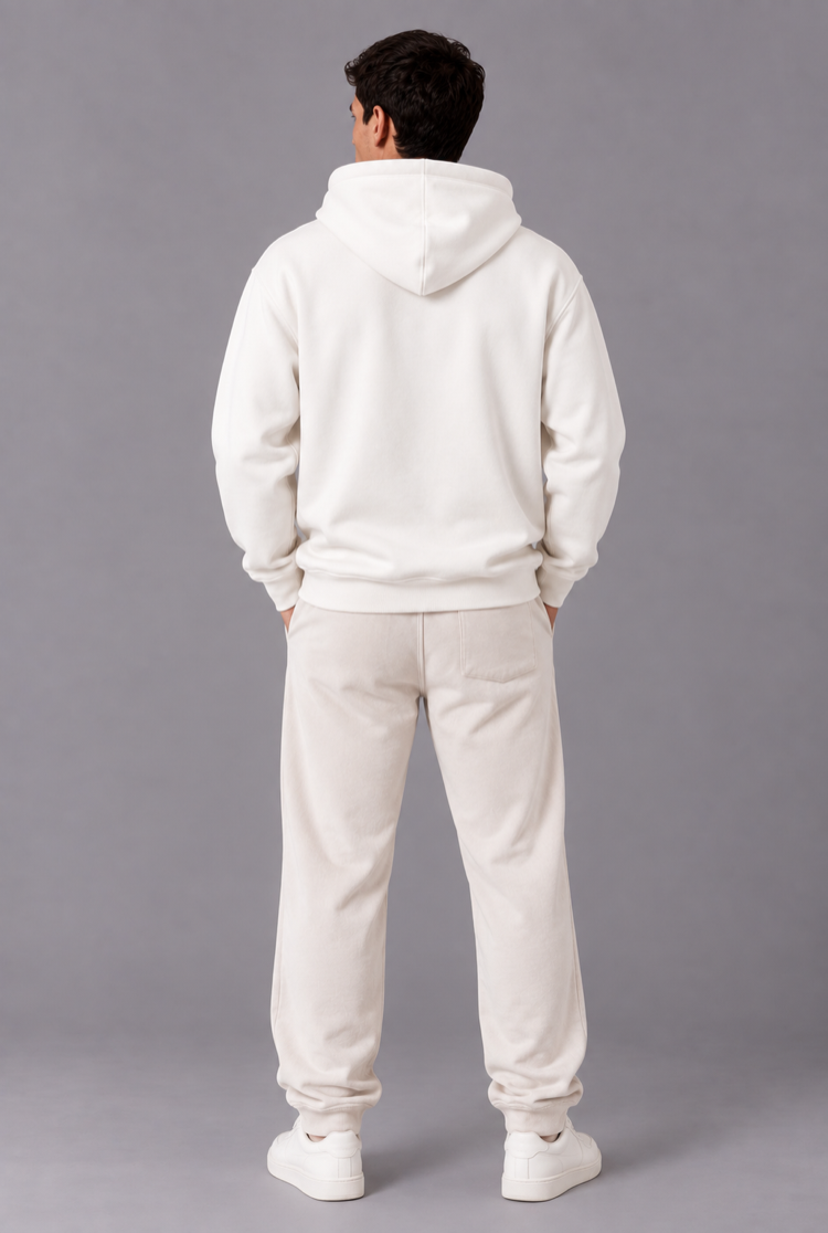 Basic Kapüşonlu Sweatshirt - Beyaz
